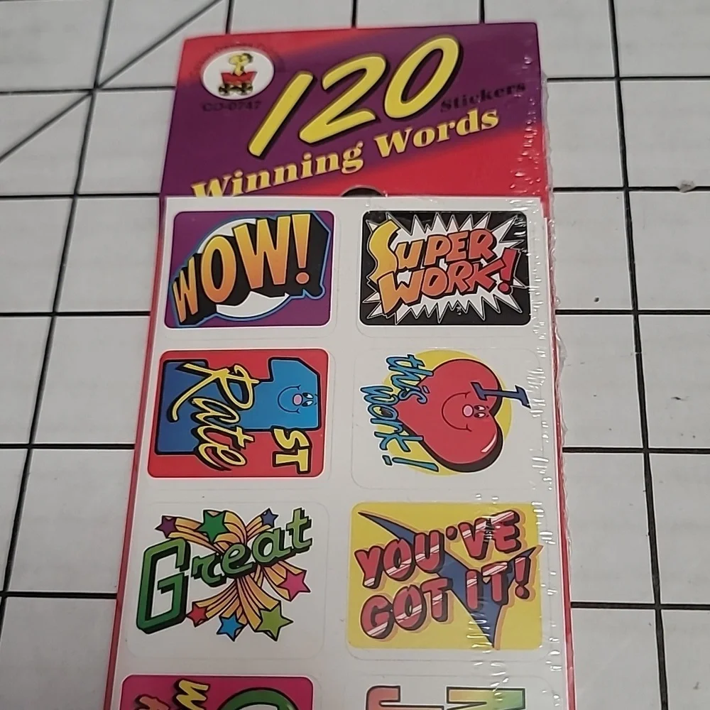 Lot of 2 '120 Winning Words' Stickers by Carson Dellosa‎ Publishing NWOT